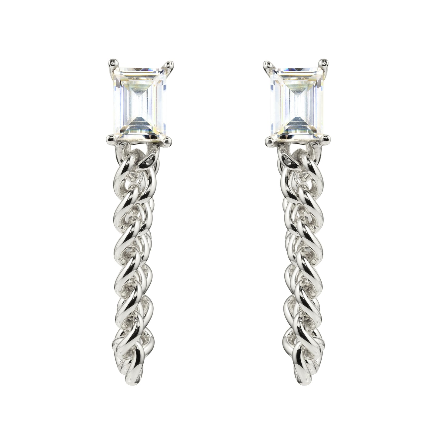 EMERSON – Emerald Cut Rope Loop Earrings