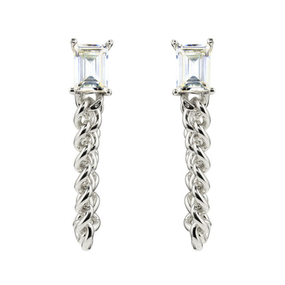 EMERSON – Emerald Cut Rope Loop Earrings