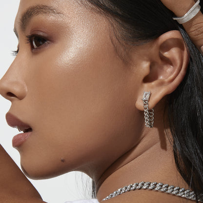 EMERSON – Emerald Cut Rope Loop Earrings