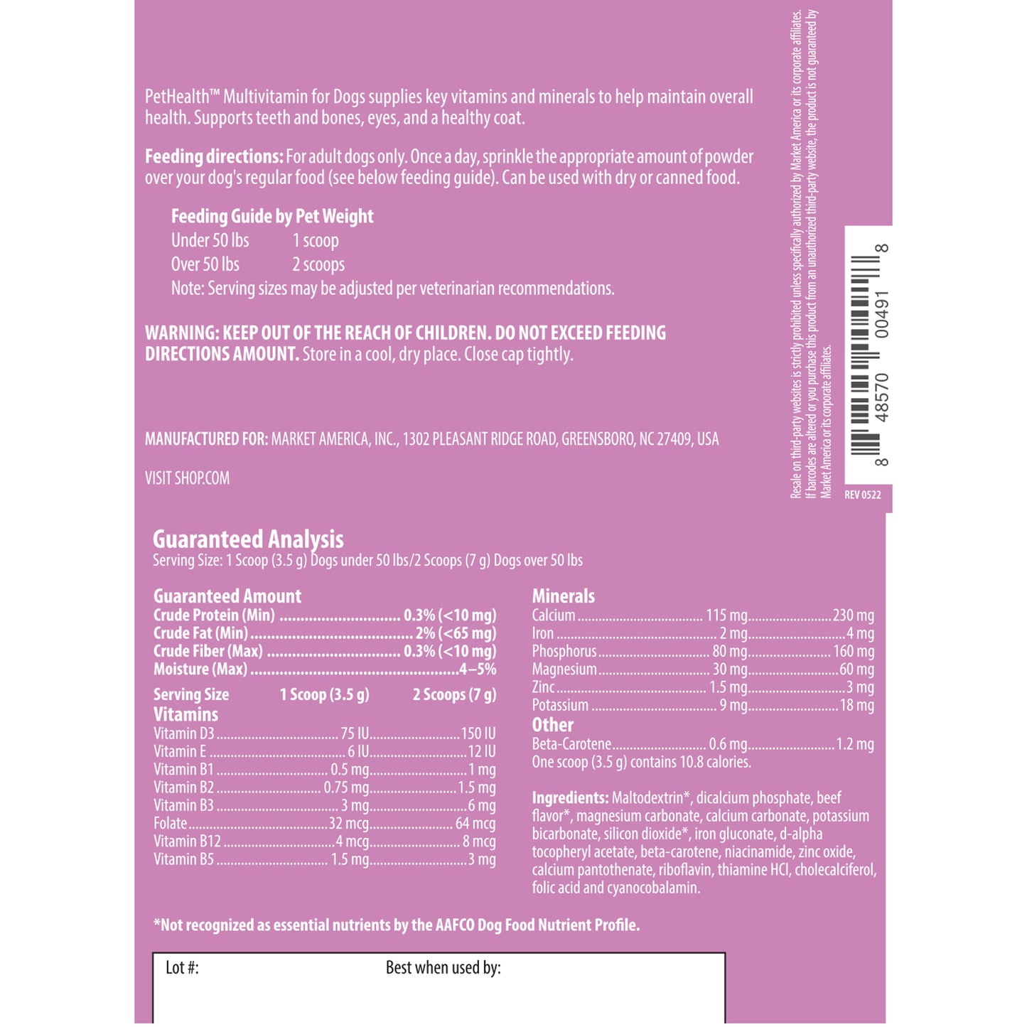 Pet Health Multivitamin for Dogs - Limited Special