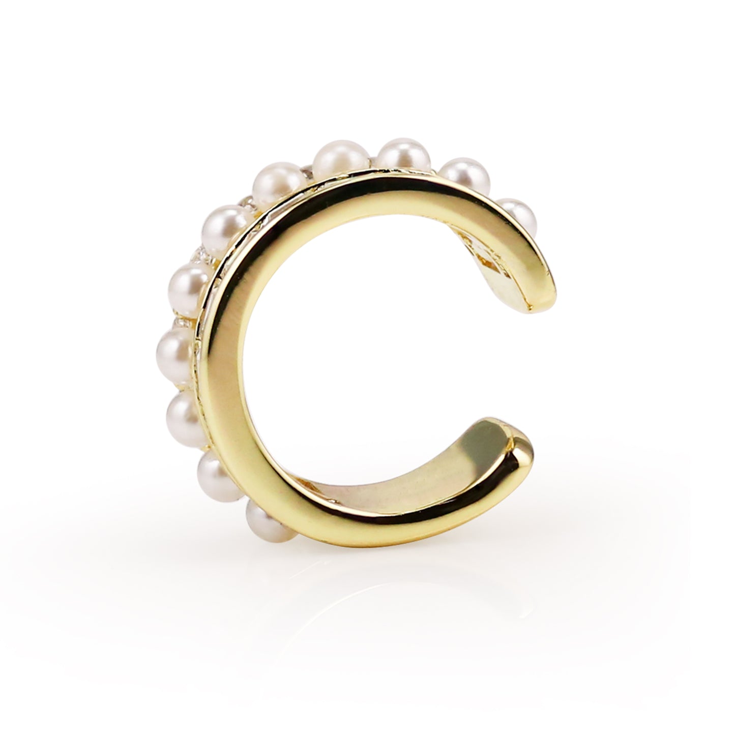 ESTELLE – Triple Row Glass Pearl Ear Cuff