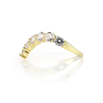 CHERI - V Shaped Bezel Set Ring (SPECIAL)