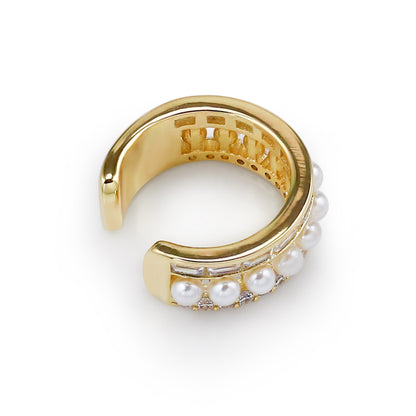 ESTELLE – Triple Row Glass Pearl Ear Cuff