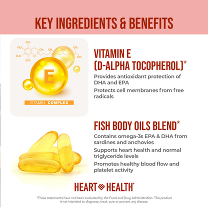 Heart Health Essential Omega III Fish Oil with Vitamin E