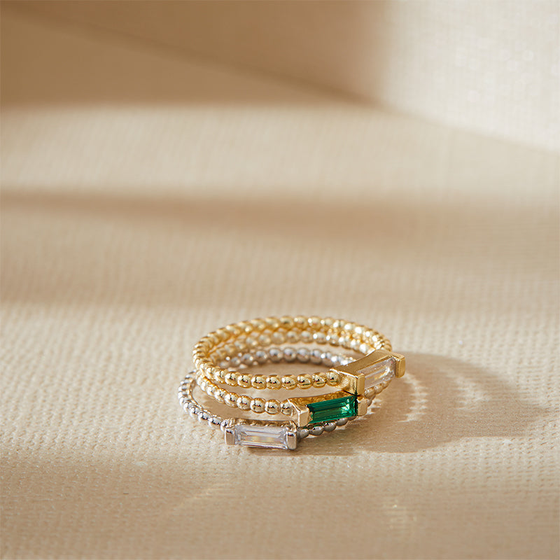 ADRIENNE - Spiraled Baguette Ring