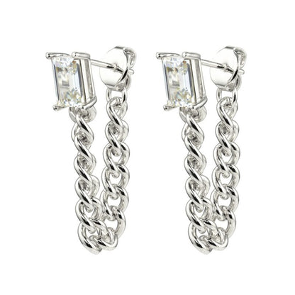 EMERSON – Emerald Cut Rope Loop Earrings