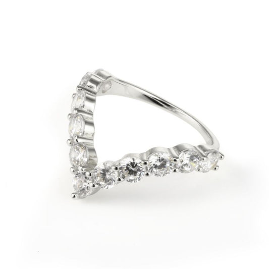 CHERI - V Shaped Bezel Set Ring (SPECIAL)