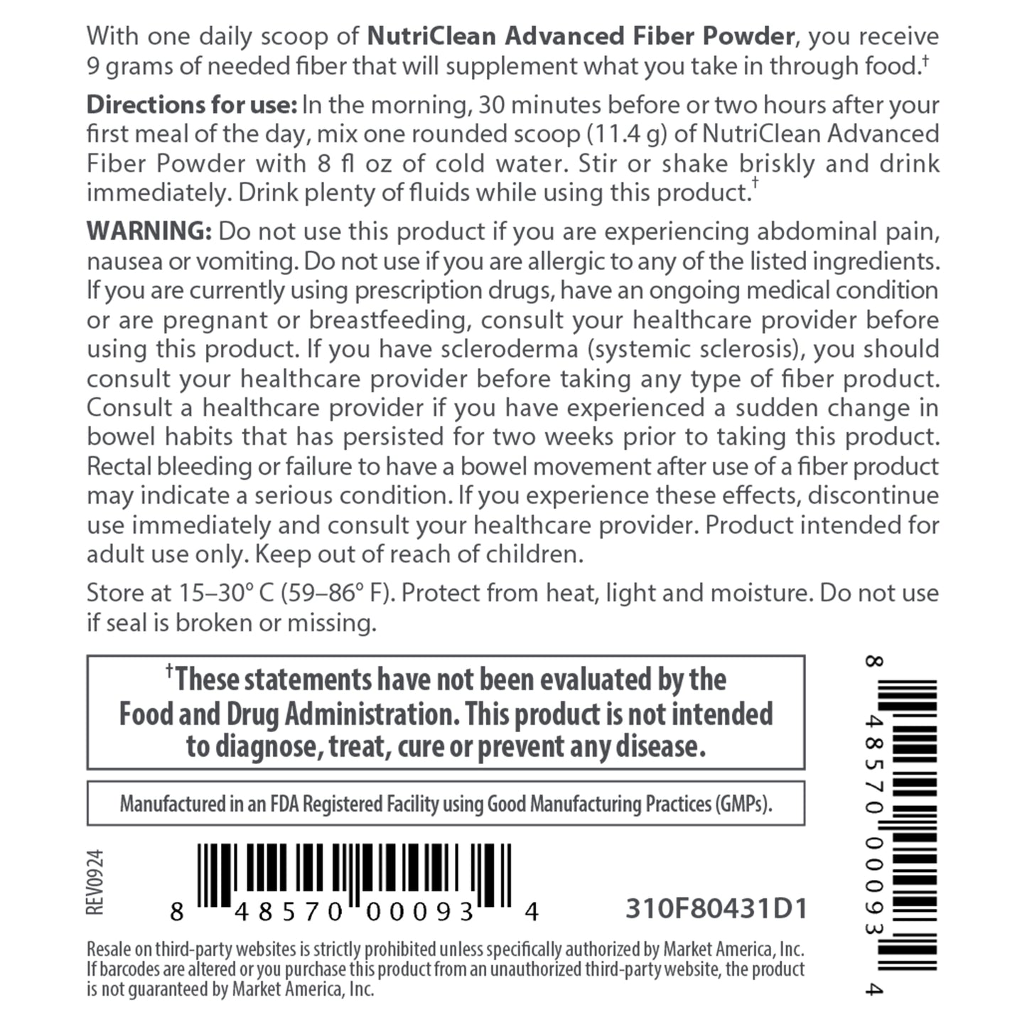 NutriClean® Advanced Fiber Powder with Stevia
