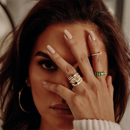 ADRIENNE - Spiraled Baguette Ring