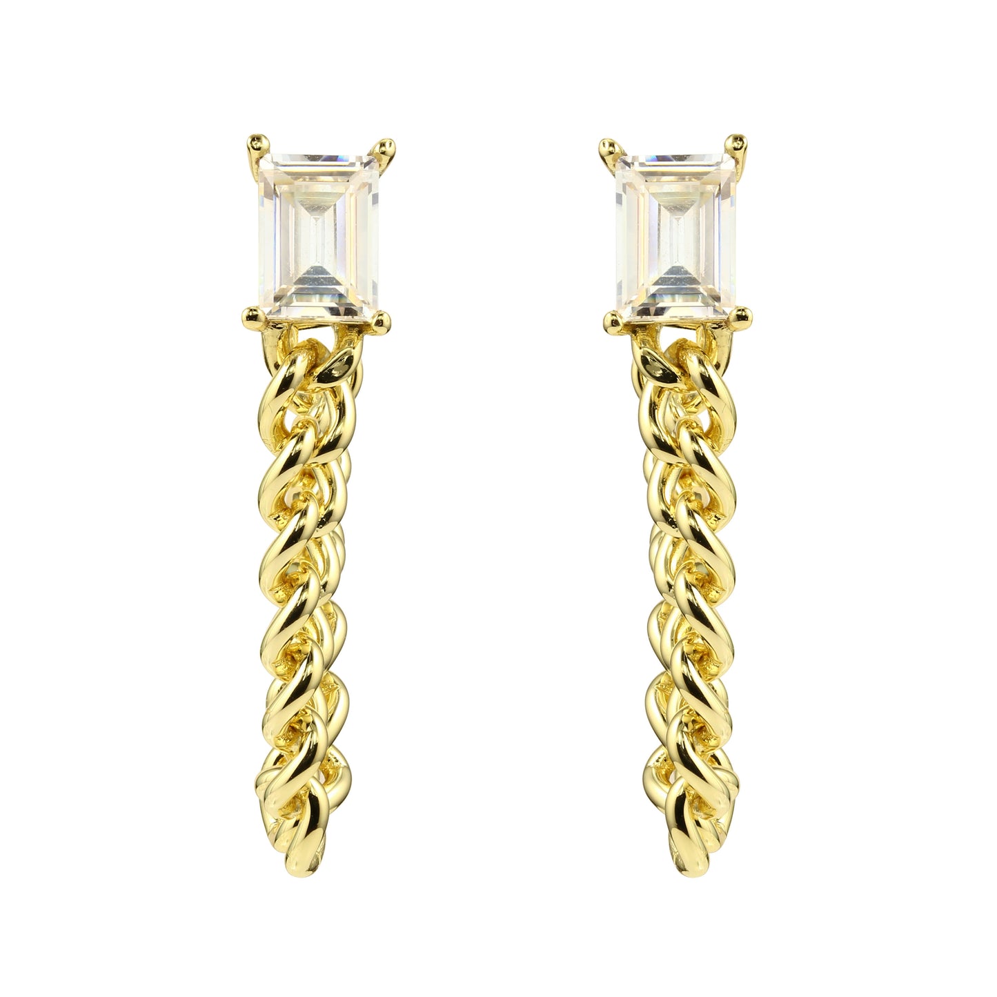 EMERSON – Emerald Cut Rope Loop Earrings