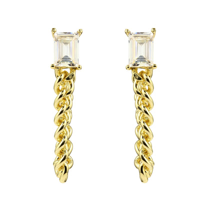 EMERSON – Emerald Cut Rope Loop Earrings